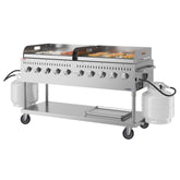 72 in. 10-Burner Commercial Outdoor Propane Gas Grill with Two 36 in. Griddles in Stainless-Steel, ETL Listed (CGKIT7-G36G36)